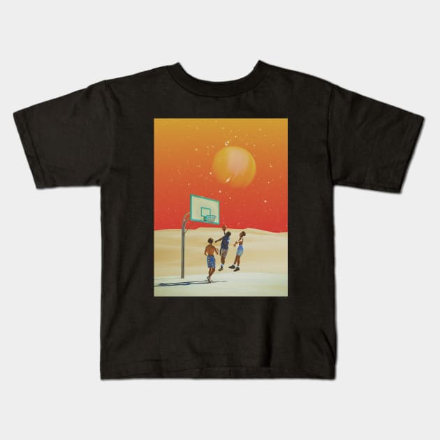 Visiting Team - Space Collage, Retro Futurism, Sci-Fi Kids T-Shirt by jessgaspar